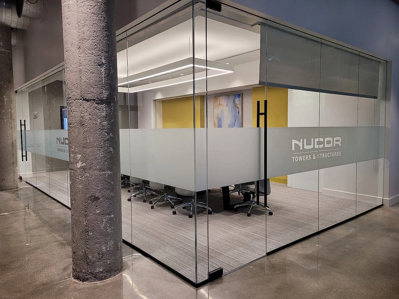 Nucor Towers & Structures Frosted Glass Graphics