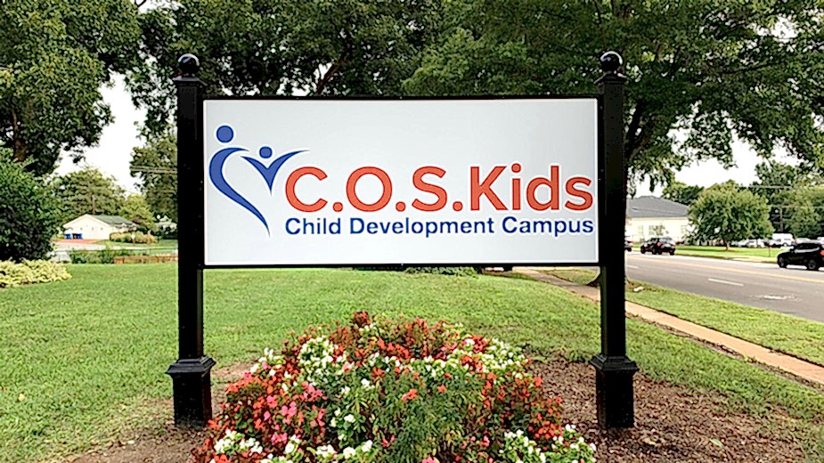 COS Kids Post and Panel Sign